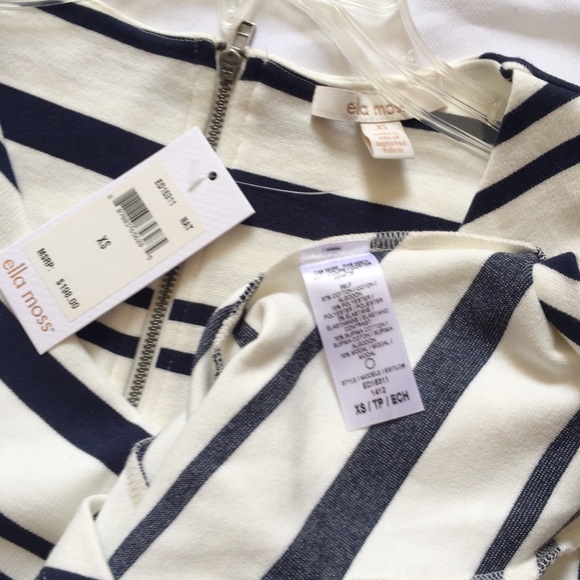 NWT ANTHRO ELLAMOSS StripedDress W/ CrossFront - Picture 5 of 8